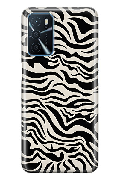 FLAMENKO حافظة هاتف زيرا منقوش شفافة متوافقة مع أوبو A16 / A55