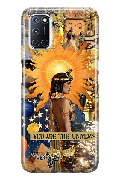 FLAMENKO حافظة هاتف شفافة متوافقة مع هاتف أوبو A52 / A72 / A92 كليوباترا منقوش