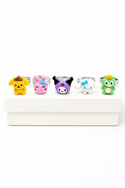 MakeWell Adjustable Children's Ring with Cute Character Figures, Colorful Kur...
