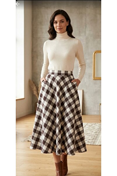 Dagü Design Women's Plaid Patterned Long