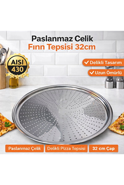 BİLİZ Delikli Pizza Ve Lahmacun Tepsisi Lahmacun Pide Tepsisi 32cm