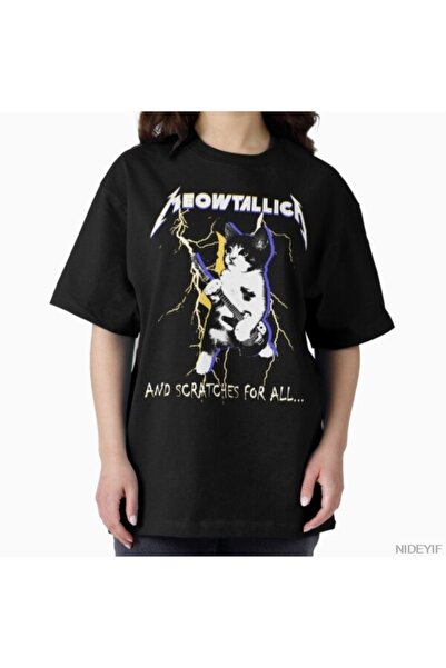 Flood Of Style Meowtallica Funny Cat Meme T-shirt για άνδρες Γυναικεία 100% Β...