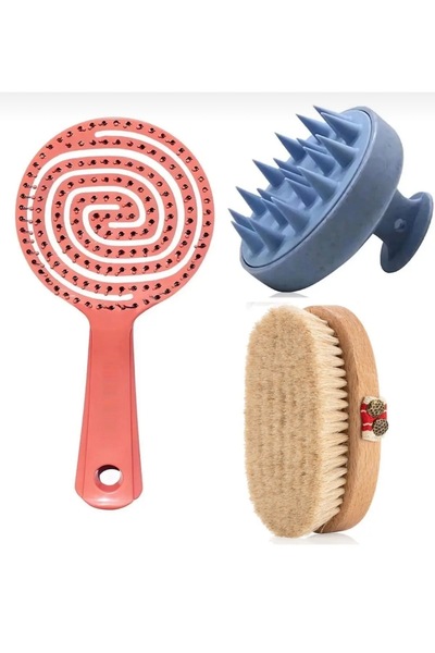 Anil Professional Cosmetics Perie din păr de cal 100% natural, pieptene 3D, p...