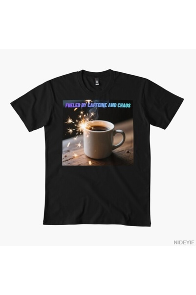Flood Of Style تي شيرت للرجال والنساء مغذي بالكافيين والكاوسلا 100% قطن قطعة ...