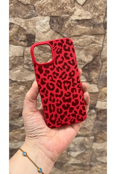 Vip Case iPhone 15 Compatible Leopard Printed Pack Silicone Shock-Absorbing P...