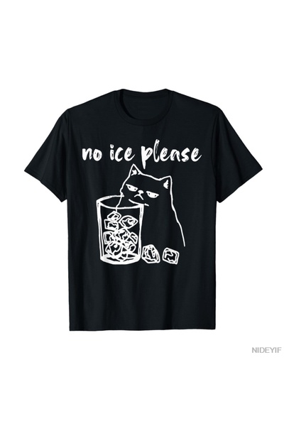 Flood Of Style No Ice Please Funny pisică Doodle Humor tricou 100% bumbac tri...