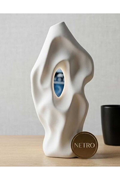 Home Asymmetrical Pattern Decorative Vase Ceramic Stylish Vase Handmade Speci...