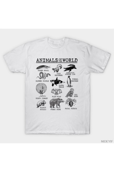 Flood Of Style Μπλουζάκι με vintage αστεία μιμίδια ζώων από όλο τον κόσμο 100...