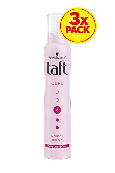 Schwarzkopf Pachet de 3 spume de păr Taft pentru bucle, 200 ml