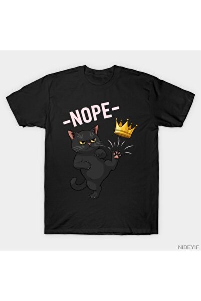 Flood Of Style No Kings in America Black Cat Nope 4Th of July Cat T-Shirt for...