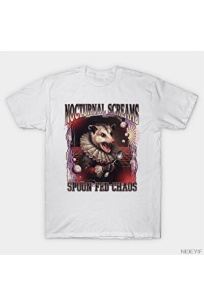 Flood Of Style Nocturnal Screams Spoon Fed Chaos Opossum T-shirt 100% Βαμβάκι...