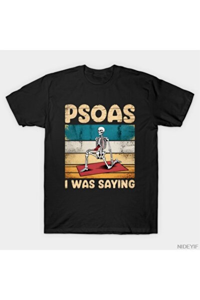 Flood Of Style Psoas I Was Saying Funny Yoga Skeleton Pose 100% Pa Βαμβάκι T-...