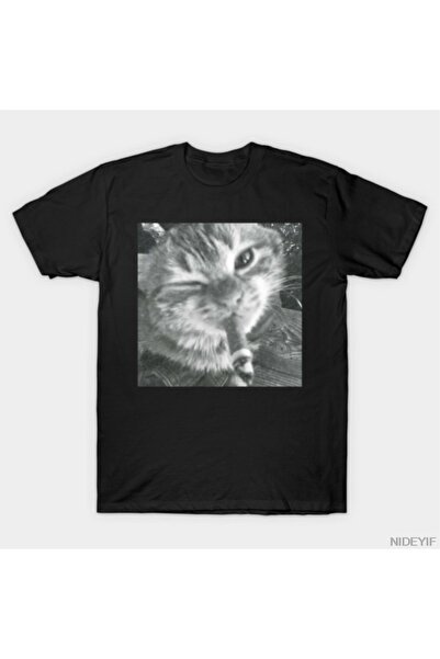 Flood Of Style Gangster Cat Cool Smoking Cat Meme T-shirt για άνδρες Γυναικεί...