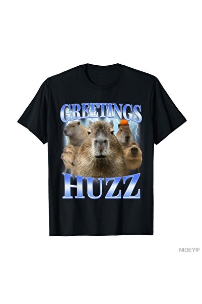 Flood Of Style Salutări Huzz Capybara pentru Gen Z Gen Alpha Tricou pentru bă...