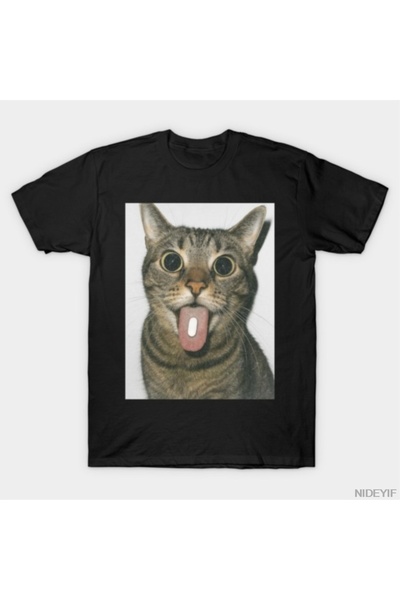 Flood Of Style Μπλουζάκι Funny Cat With Pill για άνδρες Γυναικεία 100% P Βαμβ...