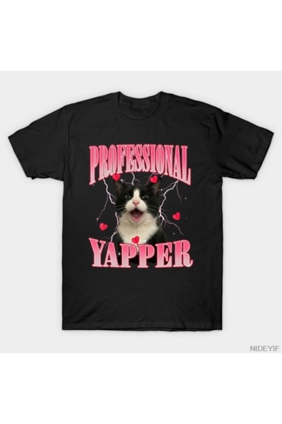 Flood Of Style Επαγγελματικό μπλουζάκι Yapper Funny Cat Meme για άνδρες Γυναι...