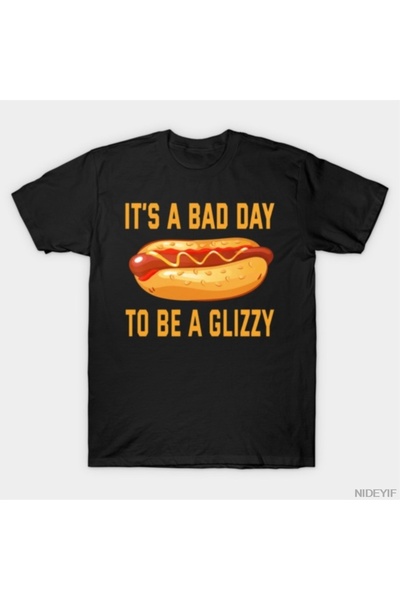 Flood Of Style Tricou cu artă amuzantă cu hot dog „Bad Day to Be a Glizzy” pe...