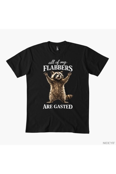Flood Of Style All My Flabbers Are Sick - Funny Raccoon T-Shirt for Men and W...