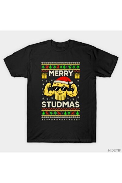 Flood Of Style Tricou Stud Muffin Dog Funny Holiday Graphic Crăciun tricou 10...
