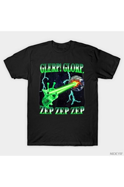 Flood Of Style Galactic pisică Alien Space Laser Funny Meme tricou 100% bumba...