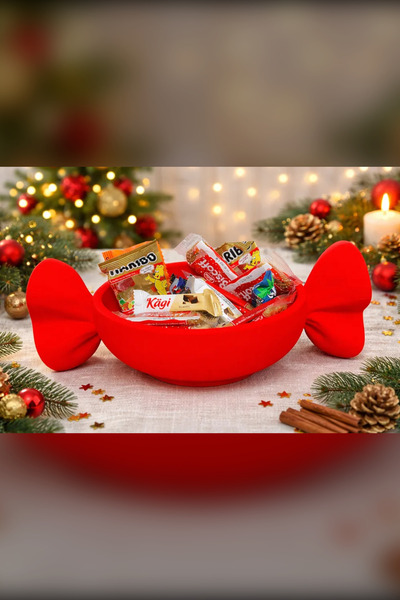 Genç 3D Büyük Boy Modern Bayram Şekerliği - Estetik Kapaklı Sunum Kabı | Geni...