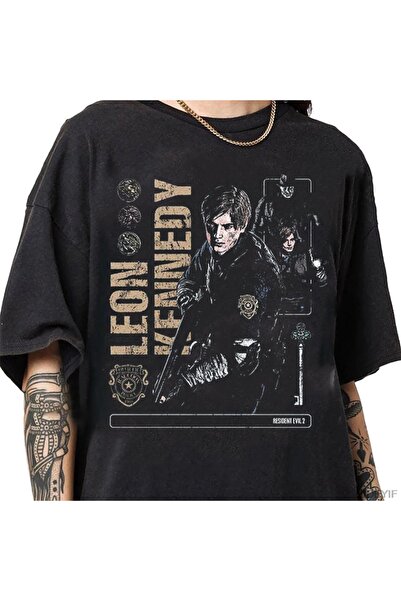 Flood Of Style تي شيرت ليون كينيدي ريزدنت إيفل بيوهارزد للرجال والنساء 100% ق...