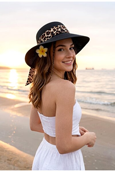 LAGRANZE Savana leopard traka slamnati ženski šešir