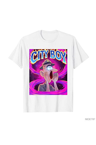 Flood Of Style City Boy Brainrot Meme Reaction Loud Funny Cartoon tricou Bărb...