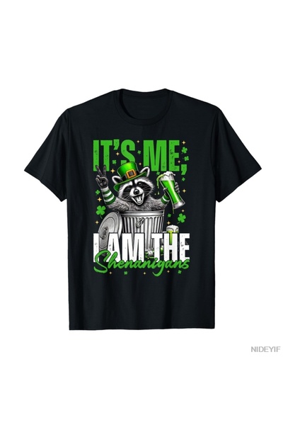 Flood Of Style My My, Funny Raccoon St Patrick Day T-Shirt με 100% P Βαμβάκι ...