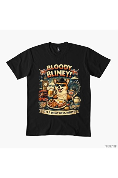 Flood Of Style إلهي الدموي! تي شيرت برسومات مضحكة من نوع كورجي الإنجليزية وال...