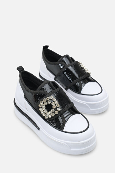 kajal ayakkabı Mdln 713 Stone Buckle Detail Velcro Sports Shoes