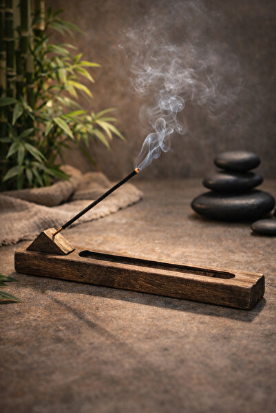 The N Wood Doğal Ahşap Tütsülük Zen Tütsü Standı Meditasyon Dekoratif Tütsülük