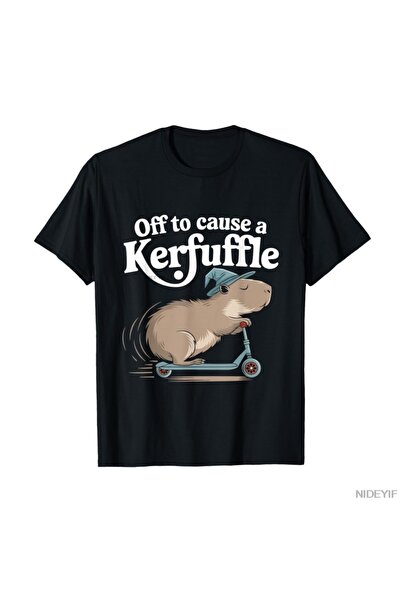 Flood Of Style Tricou Off to Cause A Kerfuffle Funny Capybara Joke Meme trico...