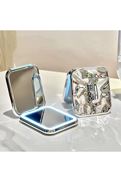 St Morritz LED Işıklı Katlanabilir Cep Aynası, Çift Taraflı, Kare Tasarım