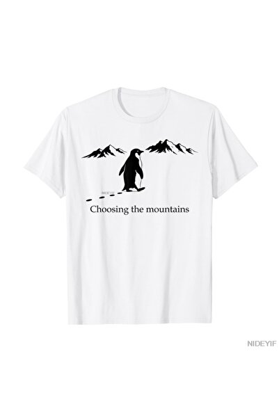 Flood Of Style But Why Funny Penguin Mountain Hiking Meme T-Shirt for Men Wom...