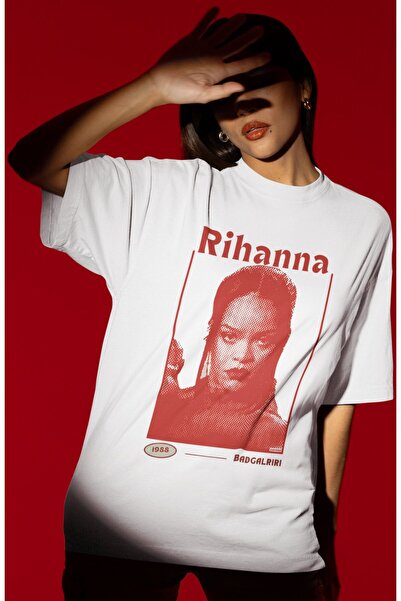 SEVBANO تي شيرت بتصميم Rihanna Singer مطبوع للجنسين مقاس كبير