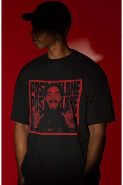 SEVBANO Σχεδιασμός μπλουζάκι με στάμπα Post Malone Rapper Singer Unisex Oversize