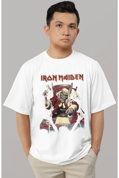 SEVBANO تي شيرت بتصميم Iron Maiden Rock Metal Music Band مطبوع للجنسين مقاس كبير