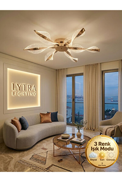 Lytra Lighting Nuvola Model 6'lı Gold 3 Renk Modu Ledli Tavana sıfır Salon Mu...