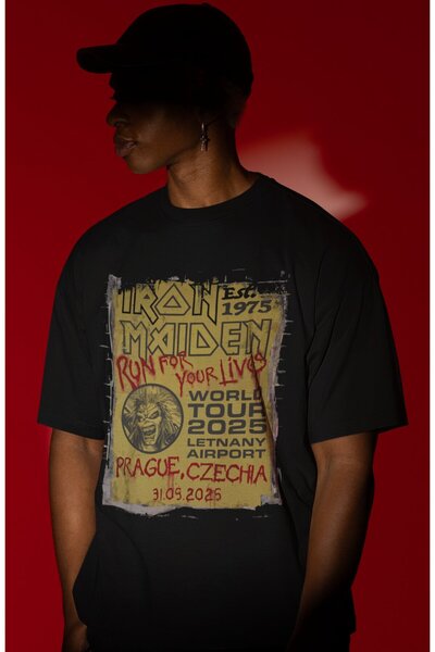 SEVBANO Design Iron Maiden Rock Metal Music Band Printed Unisex Oversized T-S...