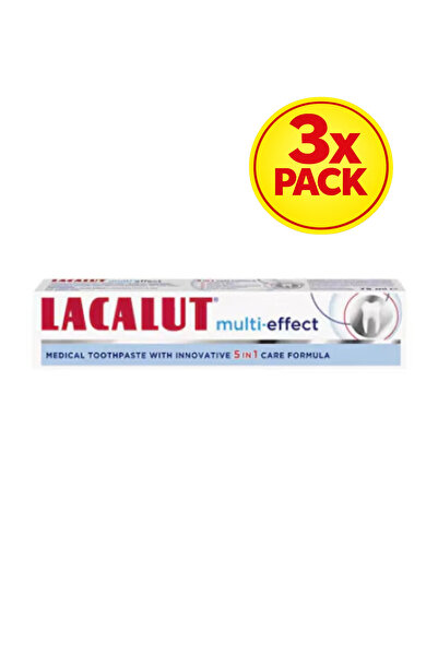 lacalut Pachet de 3 paste de dinți cu efect multiplu, 75 ml