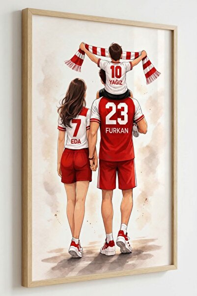 KİDEWO İsme Özel Futbol Aile Posteri Anne Baba Çocuk İsimli Forma Çocuk Odası...