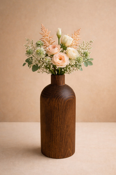 Woodcept. Virelia Wooden Decorative Vase Nordic Style Modern Minimalist Flowe...