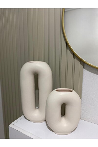 Tuge Home Zero Takım Ceramic Vase – Sand Beige