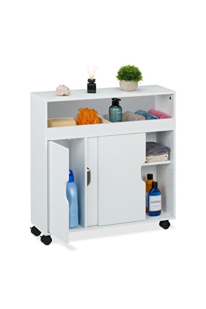 Relaxdays narrow storage shelf, made of MDF, 71.5 x 70 x 20 cm, for bathroom,...