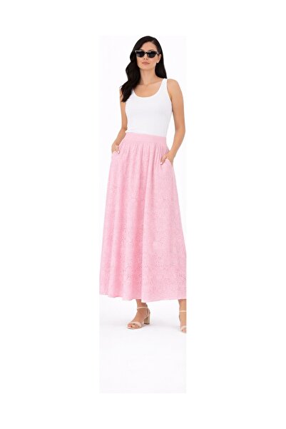 Marjinal KADIN Brode Cepli Astarlı Etek