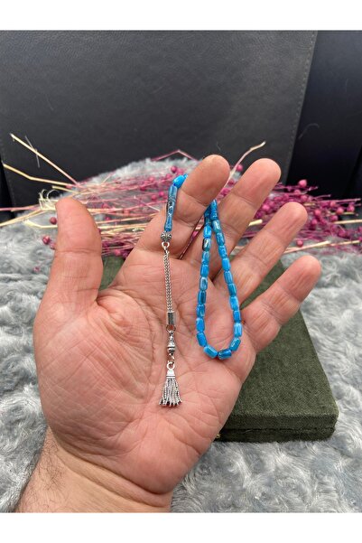 Kttesbihaksesuar 4x7 mm BİLEK BOY TURKUAZ RENK KAPSÜL KATALİN KEHRİBAR TESBİH...