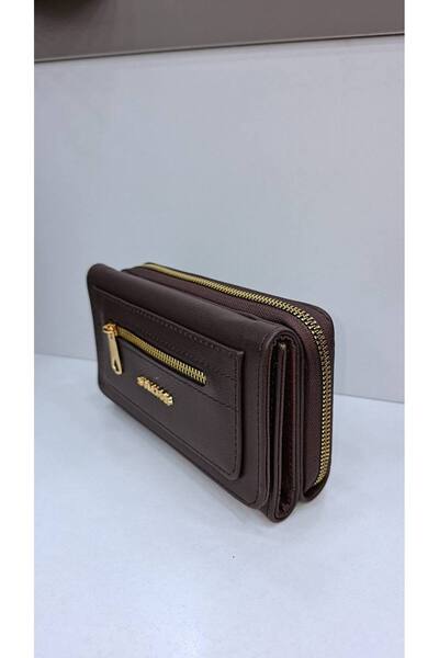 H&D COLLECTİON محفظة متعددة الاستخدامات بتفاصيل سحاب و8 أقسام للبطاقات والعمل...