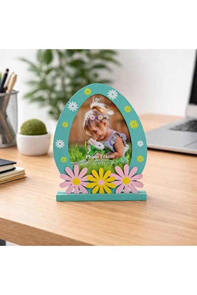 SHOPIENS Ramă foto de Paște în formă de ou din lemn pentru fotografie 10x15cm...