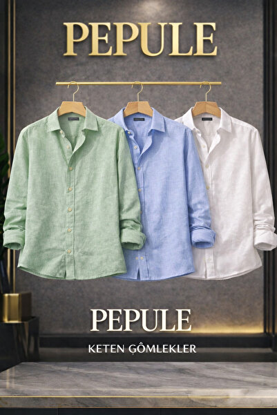 pepule Men's Premium Sofia Linen 3-Piece Men's Shirt Set - Economical, Summer...